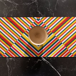 Meerkleurige diagonale strepen lange tafelloper