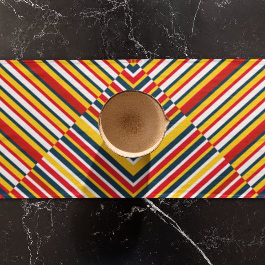 Meerkleurige diagonale strepen lange tafelloper