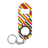 Meerkleurige diagonale strepen mini flessenopener (Voorkant)
