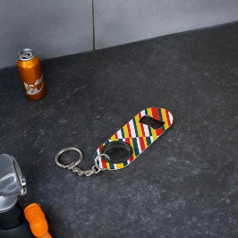 Meerkleurige diagonale strepen mini flessenopener