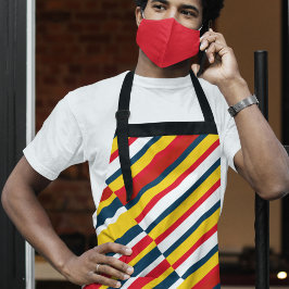 Meerkleurige diagonale strepen schort