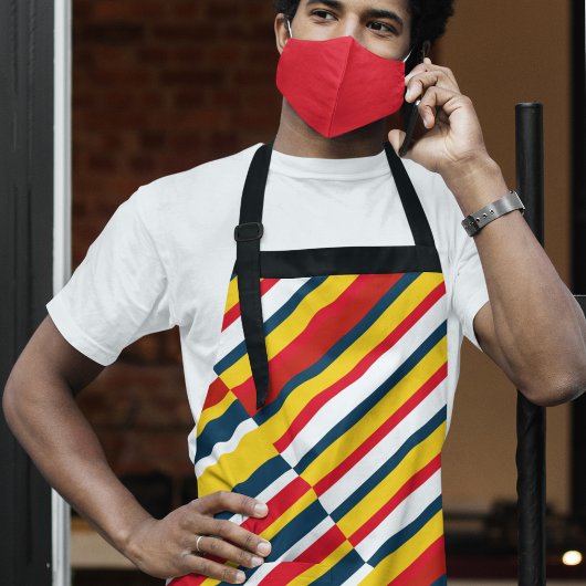 Meerkleurige diagonale strepen schort