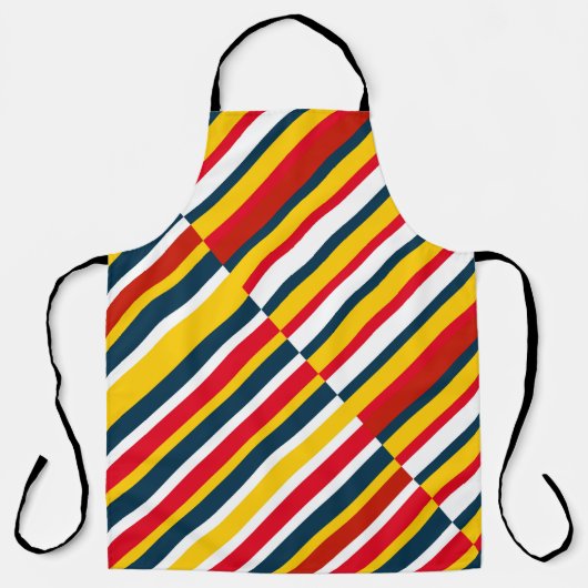 Meerkleurige diagonale strepen schort (Voorkant)