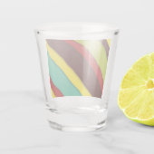 Meerkleurige diagonale strepen shot glas (Achterkant)