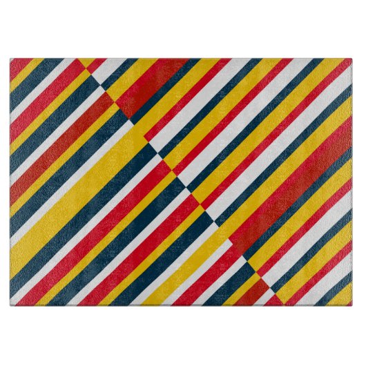 Meerkleurige diagonale strepen snijplank (Voorkant)