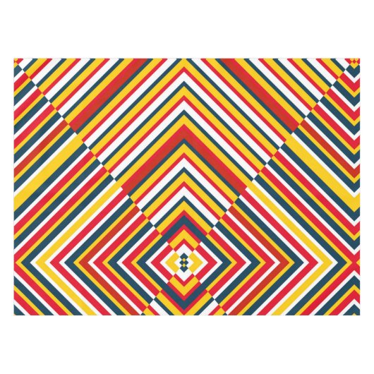 Meerkleurige diagonale strepen tafelkleed (Voorkant (Horizontaal))