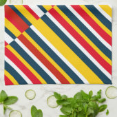 Meerkleurige diagonale strepen theedoek (Gevouwen)