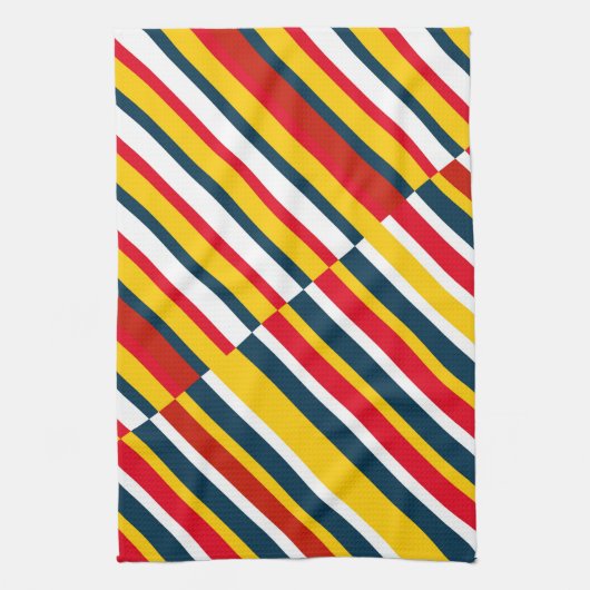 Meerkleurige diagonale strepen theedoek (Verticaal)