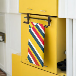 Meerkleurige diagonale strepen theedoek