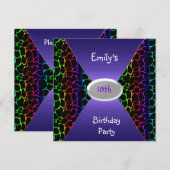 Meerkleurige dierlijke afdrukken 18e verjaardag kaart (Voorkant / Achterkant)