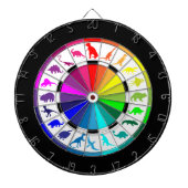 Meerkleurige dinosaurussen dartbord (Voorkant)