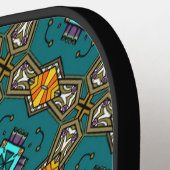 meerkleurige doedels pickleball paddle (Links Detail)