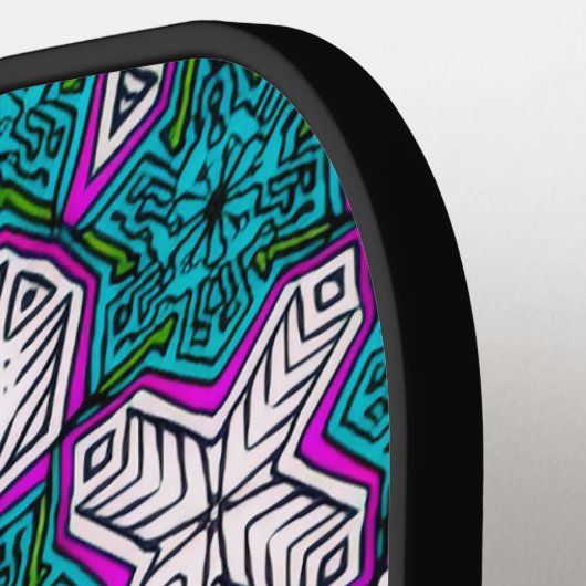 meerkleurige doedels pickleball paddle (Links Detail)