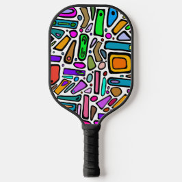meerkleurige doedels pickleball paddle