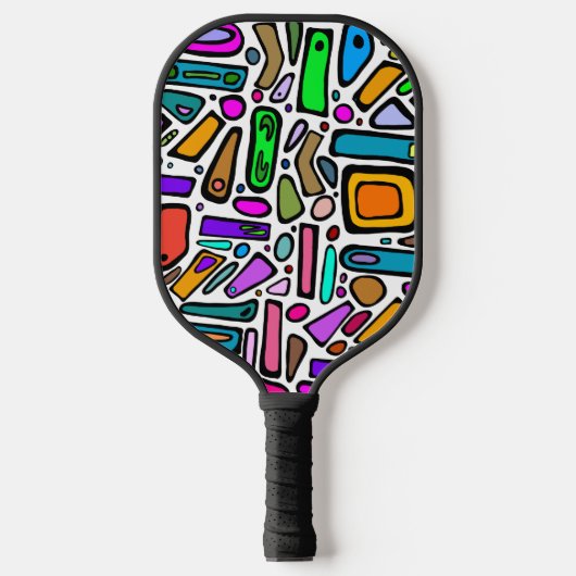 meerkleurige doedels pickleball paddle (Voorkant)