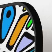 meerkleurige doedels pickleball paddle (Links Detail)