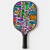 meerkleurige doedels pickleball paddle (Achterkant)