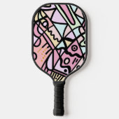 meerkleurige doedels pickleball paddle (Achterkant)