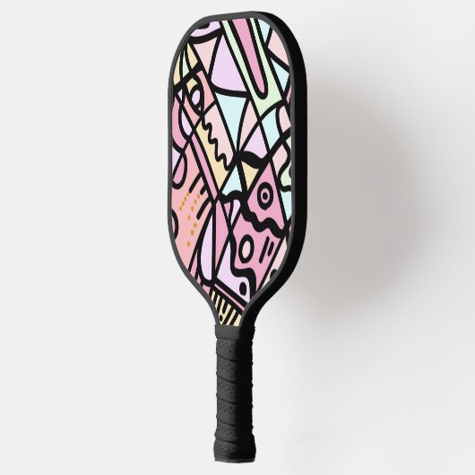 meerkleurige doedels pickleball paddle (Links)