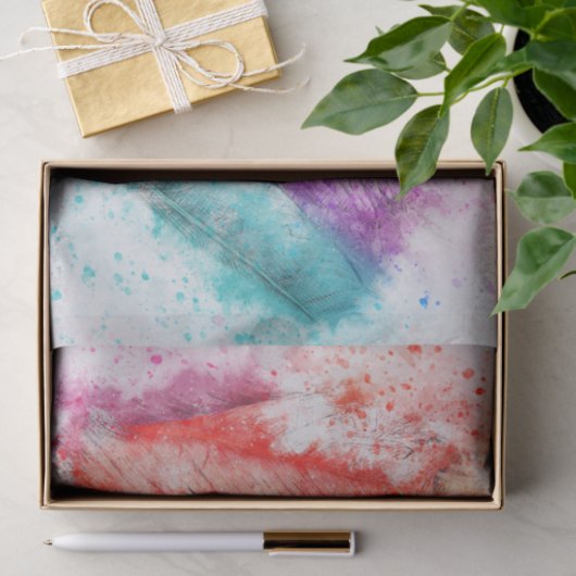 Meerkleurige doezelaar en verfsplatter tissuepapier (Geschenk)