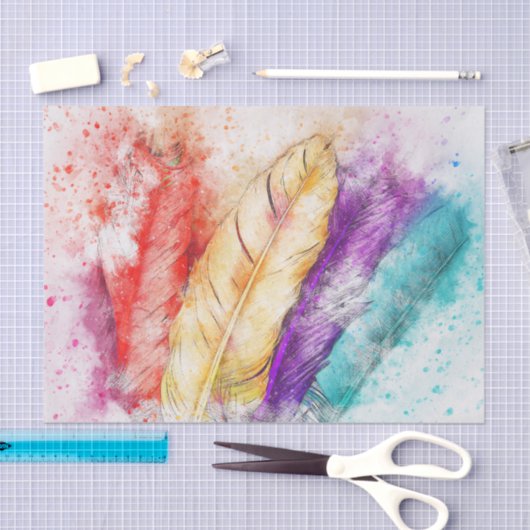 Meerkleurige doezelaar en verfsplatter tissuepapier (Craft)