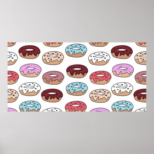 Meerkleurige donuts worden naadloos met de hand ge poster (Voorkant)