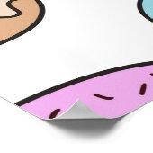 Meerkleurige donuts worden naadloos met de hand ge poster (Hoek)