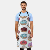 Meerkleurige donuts worden naadloos met de hand ge schort (Gedragen)