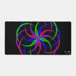 Meerkleurige driedubbele ring geometrische Muismat Bureaumat