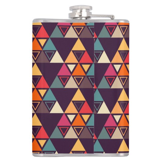 Meerkleurige driehoek vormen snijplank heupfles (Achterkant)