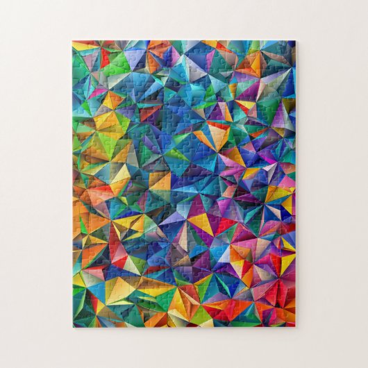 Meerkleurige driehoekige vormen  legpuzzel (Verticaal)