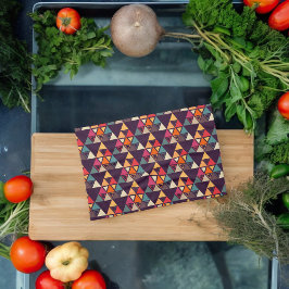 Meerkleurige driehoeksvormen theedoek