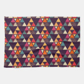 Meerkleurige driehoeksvormen theedoek (Horizontaal)