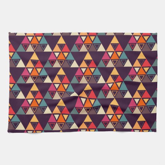Meerkleurige driehoeksvormen theedoek (Horizontaal)