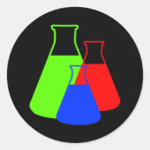 Meerkleurige Erlenmeyer-Sticker Ronde Sticker (Voorkant)