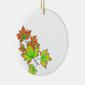 Meerkleurige esdoorn bladeren rood geel sinaasappe keramisch ornament (Rechts)
