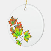 Meerkleurige esdoorn bladeren rood geel sinaasappe keramisch ornament (Links)