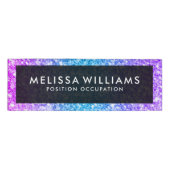 Meerkleurige faux glitter naambadge (Voorkant)