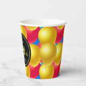 Meerkleurige feestballonnen 50e verjaardag papieren bekers (Links)