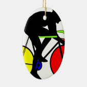 Meerkleurige fiets keramisch ornament (Rechts)