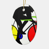 Meerkleurige fiets keramisch ornament (Links)