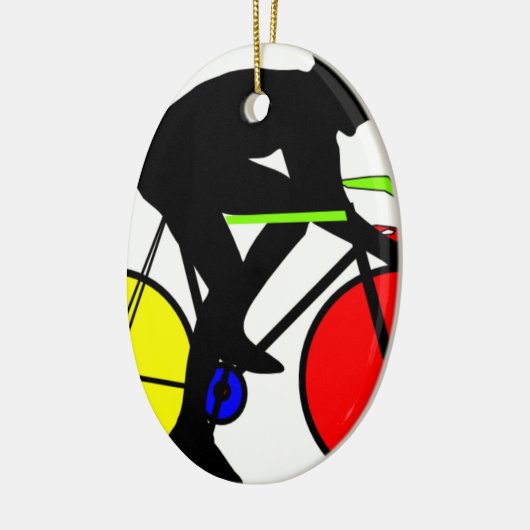 Meerkleurige fiets keramisch ornament (Links)