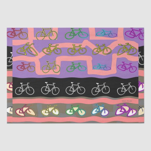 Meerkleurige fietsen tissuepapier (Voorkant)