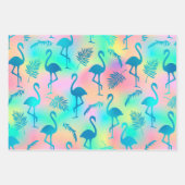 Meerkleurige Flamingos Inpakpapier Vel (Voorkant)