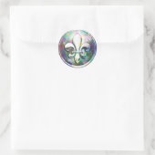 Meerkleurige Fleur de Lis Envelopsluiting Ronde Sticker (Tas)