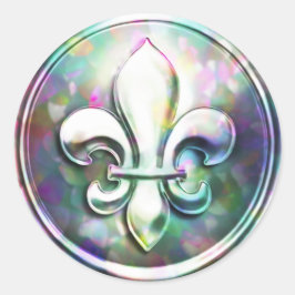 Meerkleurige Fleur de Lis Envelopsluiting Ronde Sticker
