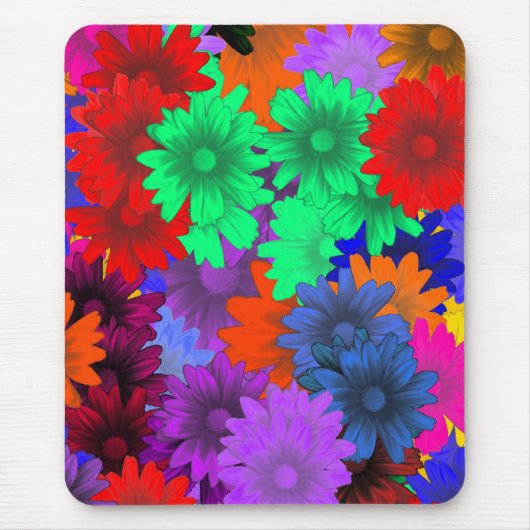 Meerkleurige floraal muismat (Voorkant)