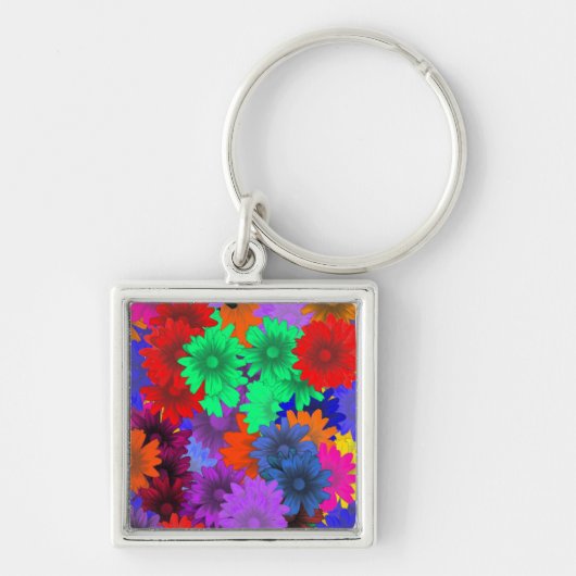 Meerkleurige floraal sleutelhanger (Voorkant)