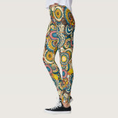 Meerkleurige Floral Abstracte Tentacle Swirl Artsy Leggings (Links)