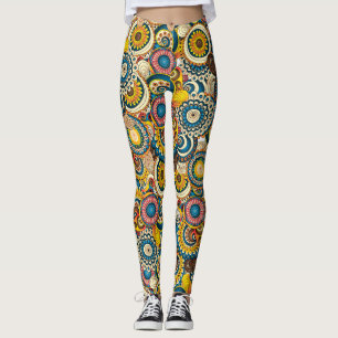 Meerkleurige Floral Abstracte Tentacle Swirl Artsy Leggings